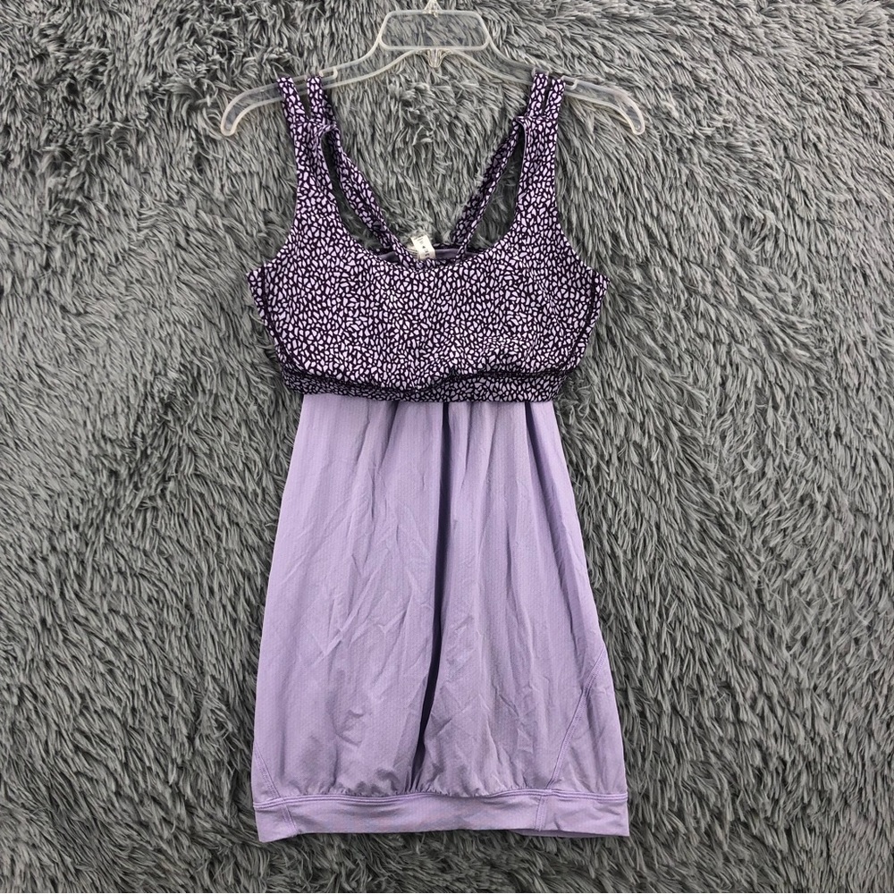 Lululemon Tank Athletica Womens Size 10 2 in 1 Sports Bra & Tank Purple